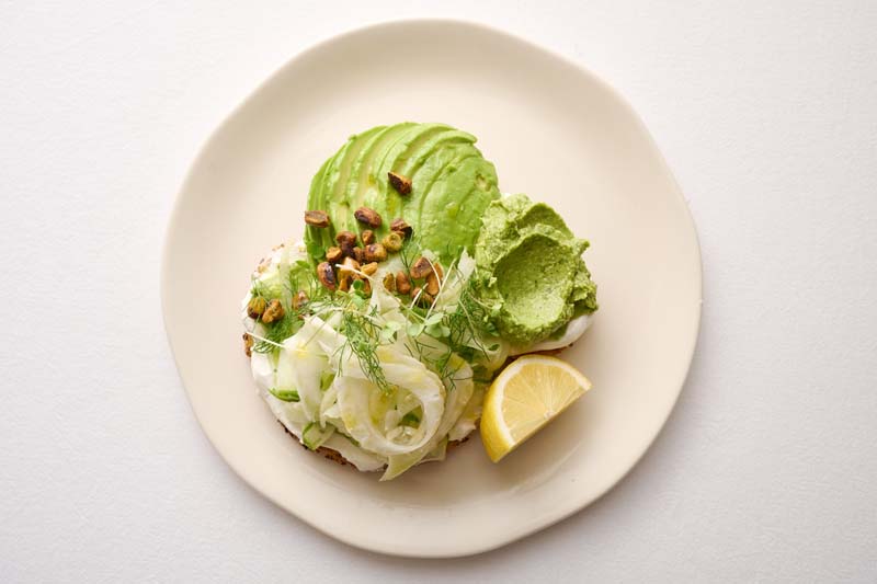Creamed avo on toast