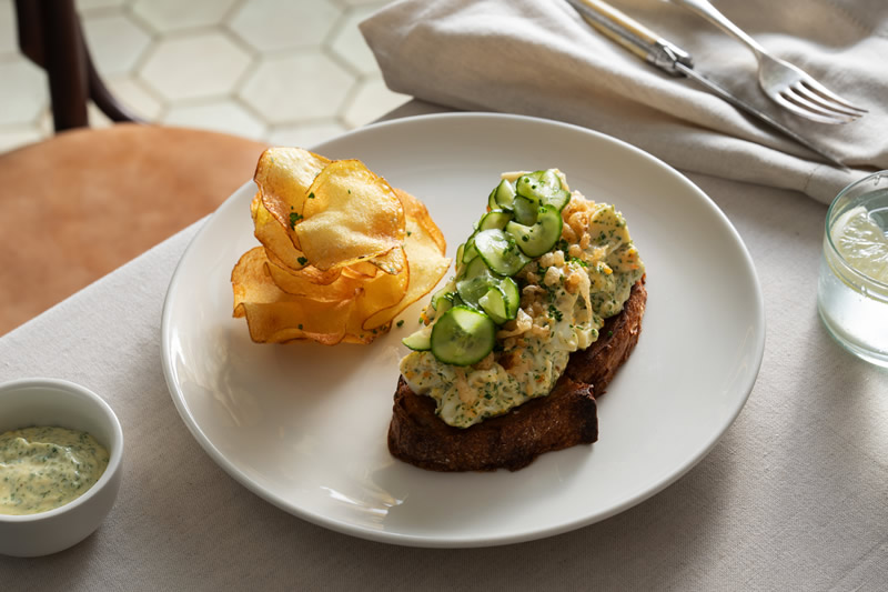 chopped egg mayo toast